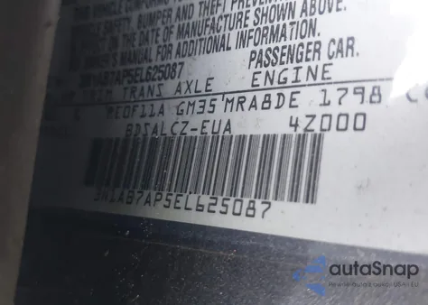 2014 Nissan Sentra S из США, поврежденный, VIN 3N1AB7AP5EL625087